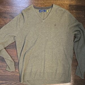 Polo by Ralph Lauren Men's V-Neck Sweater - Olive Green